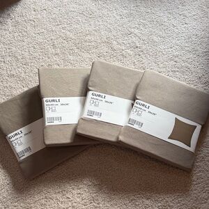 IKEA GURLI Pillow Covers - Neutral Taupe (Set of 4)